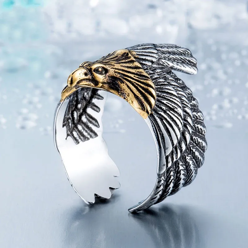 Unique Eagle Jewelry Stainless Steel Biker Eagle Ring Man's High Quality Animal Jewerly