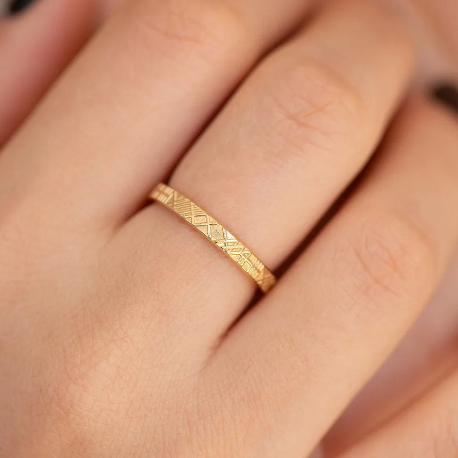 Unique Geometric Wedding Ring