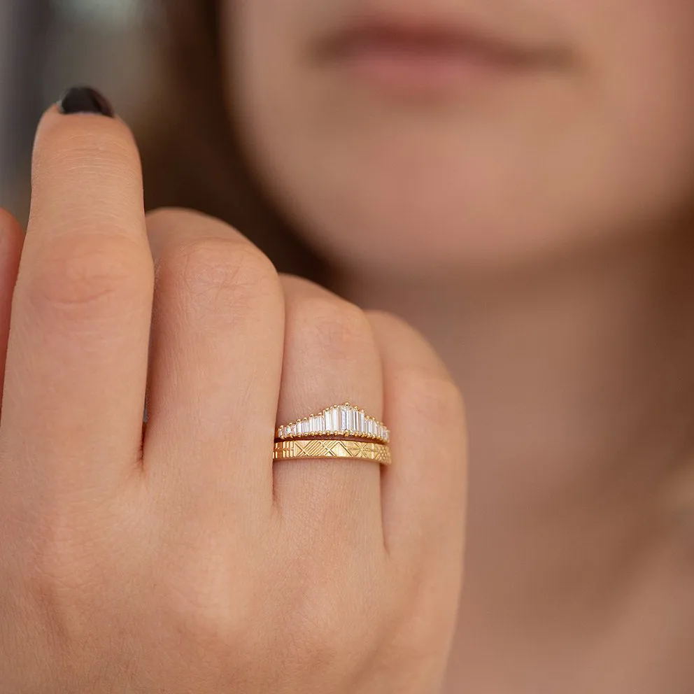 Unique Geometric Wedding Ring