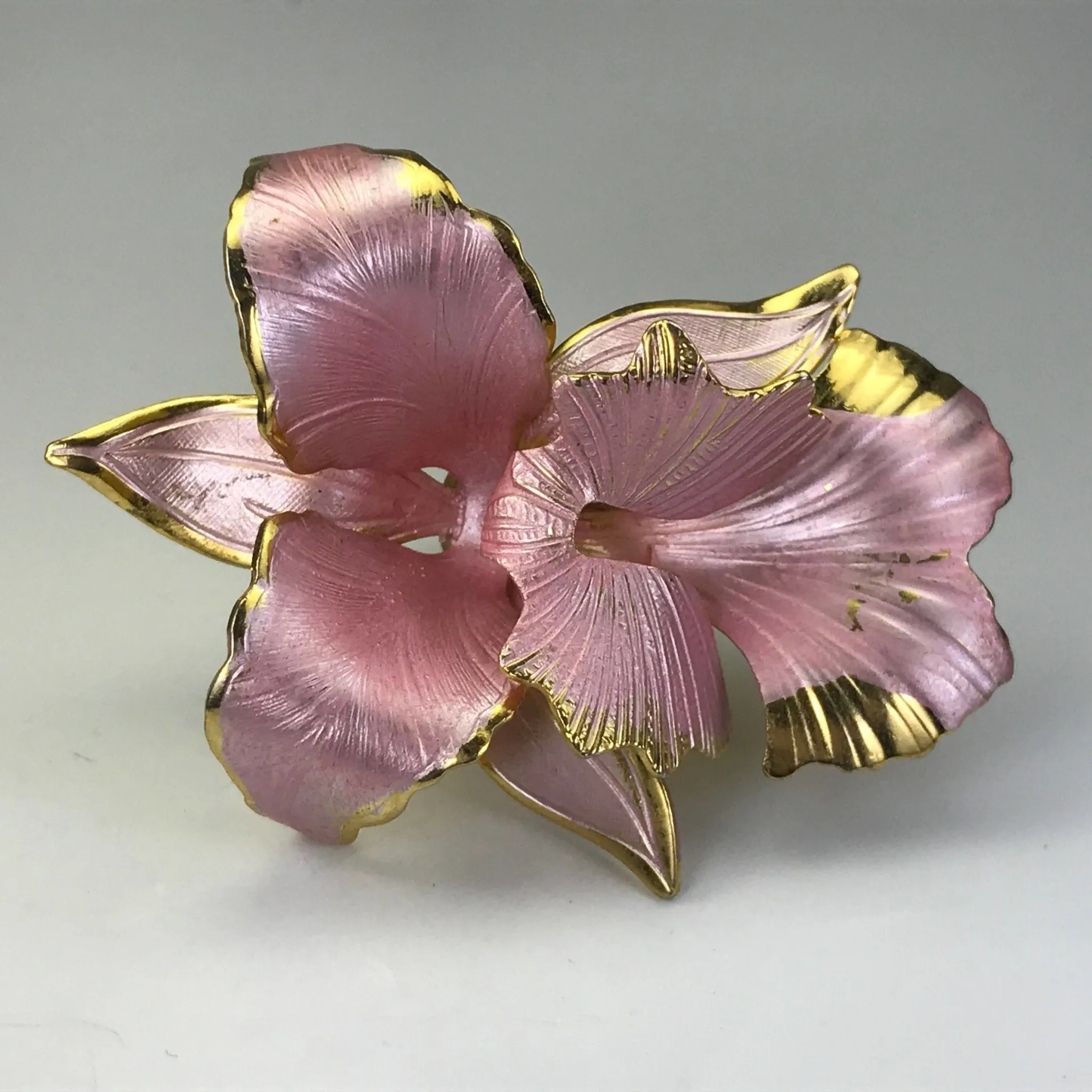 Upcycled Pink Flower Ring. Vintage Hibiscus Ring. Recycled Statement Ring.