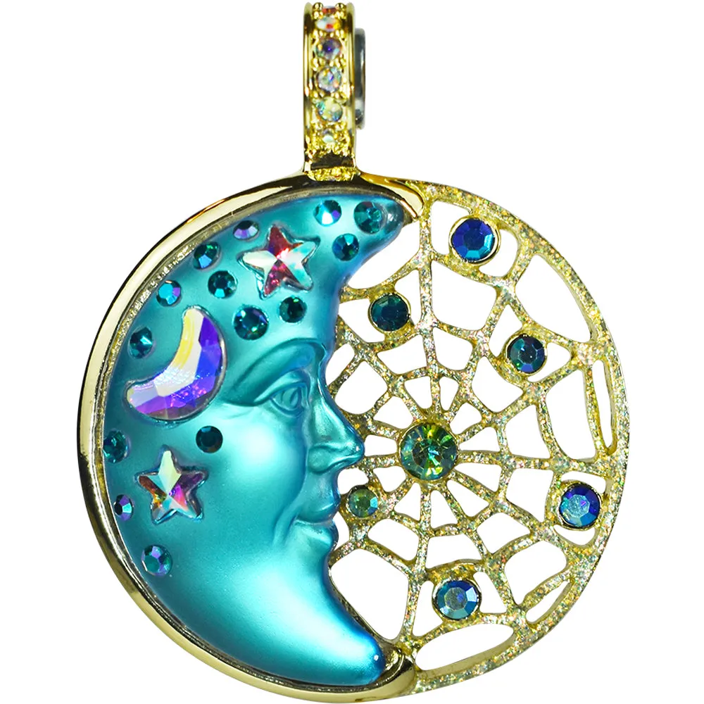 Venus Mystic Moon Shadow Dreamcatcher Magnetic Enhancer (Goldtone/Blue Sphinx)