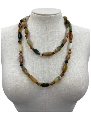 Vintage Chunky Natural Stone Necklace, 48"