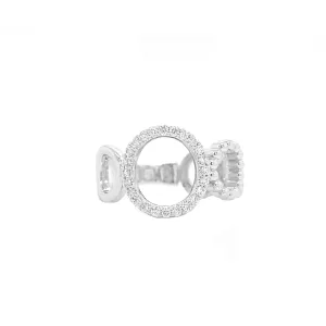 White Gold Diamond Five Circle Ring R048