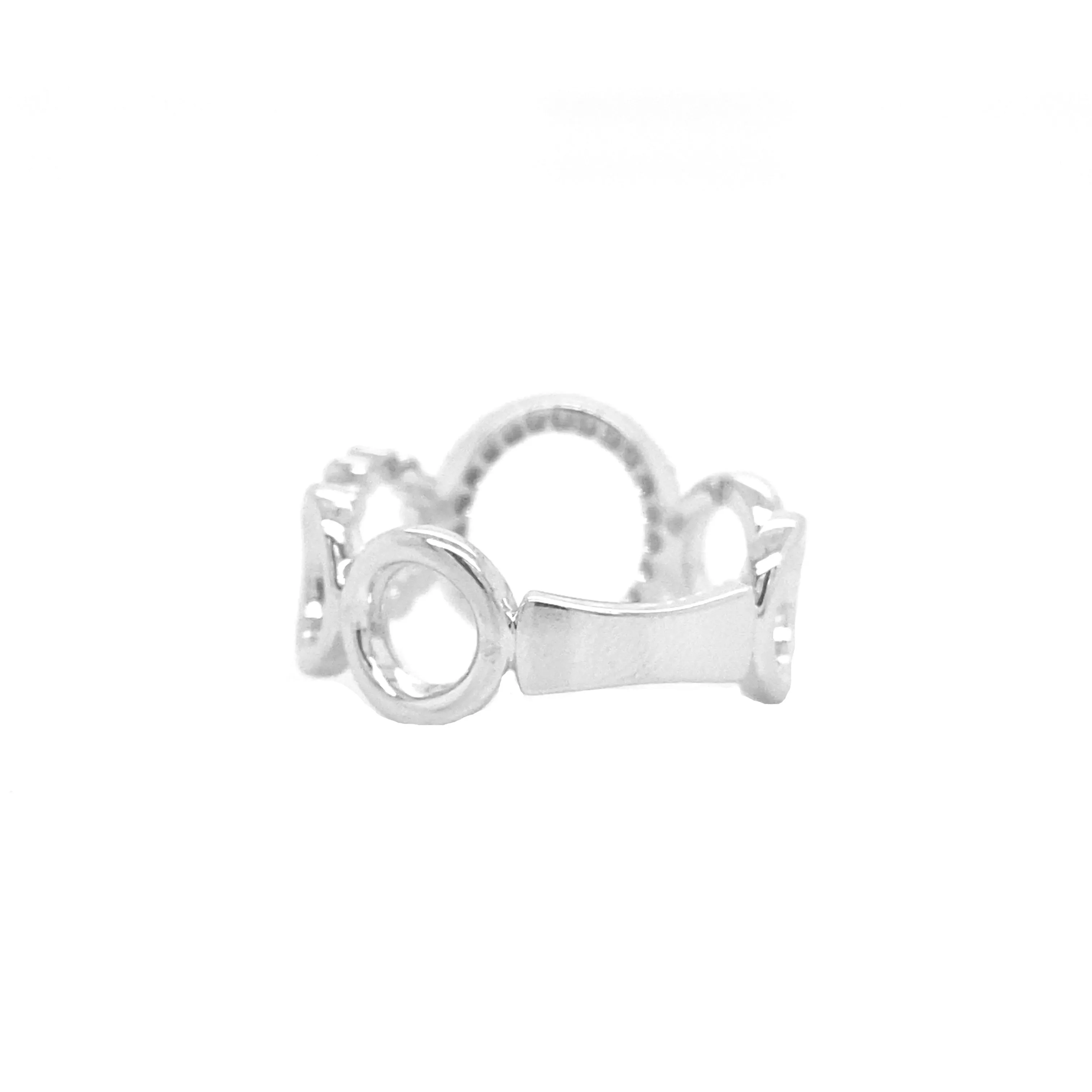 White Gold Diamond Five Circle Ring R048