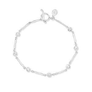 White Sapphire Dewdrops Link Bracelet