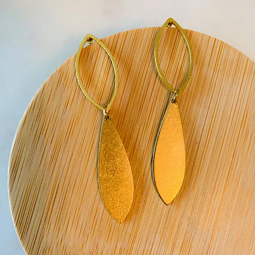 Wire Marquise Drop Earrings